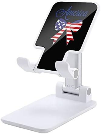 דגל אנריקני Bowknot שולחן עבודה מתקפל מחזיק טלפון סלולרי נייד מתכוונן לאביזרי שולחן נסיעה