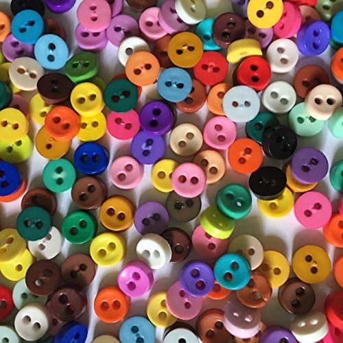 כפתור קטנטן של 100 יח ', כפתור מיקרו 2 חור בגודל 6 ממ צבע מגוון