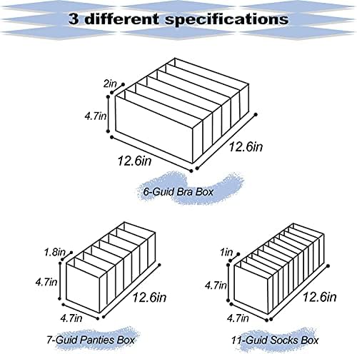 3 מארז תחתוני מגירה ארגונית סט-מתקפל תחתוני אחסון מחיצת קופסות כולל 6 תא / 7 תא/11 תא מתקפל ארון תאים עבור