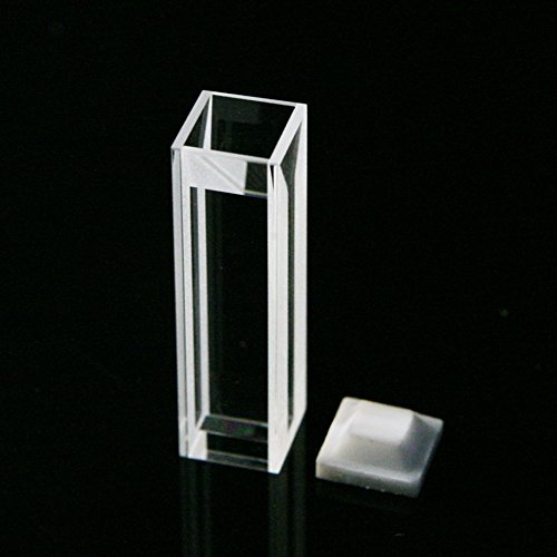 קוביית זכוכית פלואורסצנטית מיקרו, 1 סמ, 1.4 מל, קובטס, נתיב אור 10 ממ ו -4 ממ, תאי זכוכית, 4 חלונות שקופים