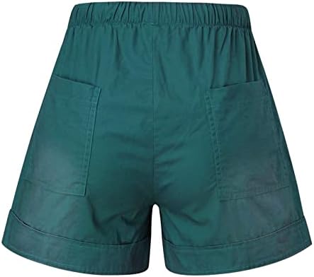 מכנסיים קצרים אתלטים לנשים פלוס גודל גודל אלסטי המותניים המותניים מכנסיים ברמודה עם מכנסיים קצרים בקיץ הקיץ הקצרים