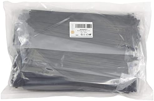 קשרי רוכסן שחורים בגודל 12 אינץ', חבילה בתפזורת 1,000, חוזק 50 ק ג, קשרי כבל ניילון ארוכים עמידים בפני אולטרה