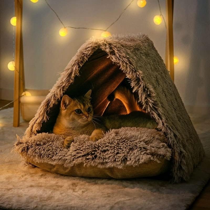 מעובה חתול קן סגור ארבע עונות אוניברסלי לחיות מחמד קן חתולי ערסל חתולי עץ בית חתולי אוהל