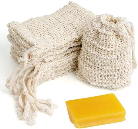 10 יחידות סיסל סבון שומר תיק עם שרוך, פלסטיק-משלוח סבון שומר שקיות לשימוש חוזר & מגבר; טבעי סבון פילינג תיק לאמבטיה & מגבר;