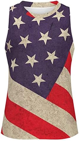 יום העצמאות גופיות גופיות נשים חולצות דגל אמריקאי
