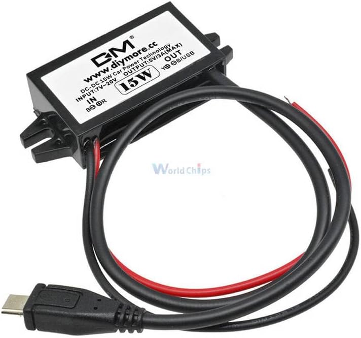 מיקרו USB DC-DC CAR כוח 12V עד 5V 3A 15W ממיר מודול שלב למטה מתאם תפוקת חשמל מתאם יעילות המרה גבוהה לרכב