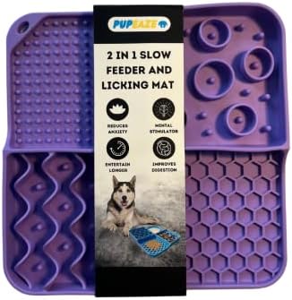 Pupeaze 2 ב 1 מחצלת ליקוק מזין איטי לכלב/חתול עם יניקה סיליקון BPA חופשי משפר את העיכול הקלה על חרדה לכלבים/חתולים