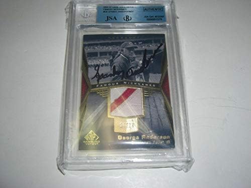 Sparky Anderson Redss 04 SP משחק השתמש ב- Jersey Auto 24/27 כרטיס חתום JSA - משחק חתימה MLB משומש גופיות