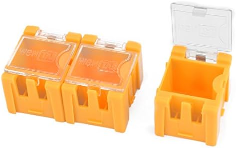 AEXIT 36 PCS כלים מארגנים צהובים מפלסטיק קליפ אלקטרוני מארגני כלים תיבות קופסאות קופסאות קופסאות