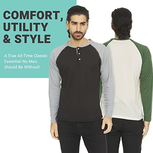 חולצת שרוול ארוך תרמי של גברים - שכבת הבסיס העליונה של הנלי לחולצות ומעילים - חולצה תרמית קלת משקל - 3 ו -4 חבילה