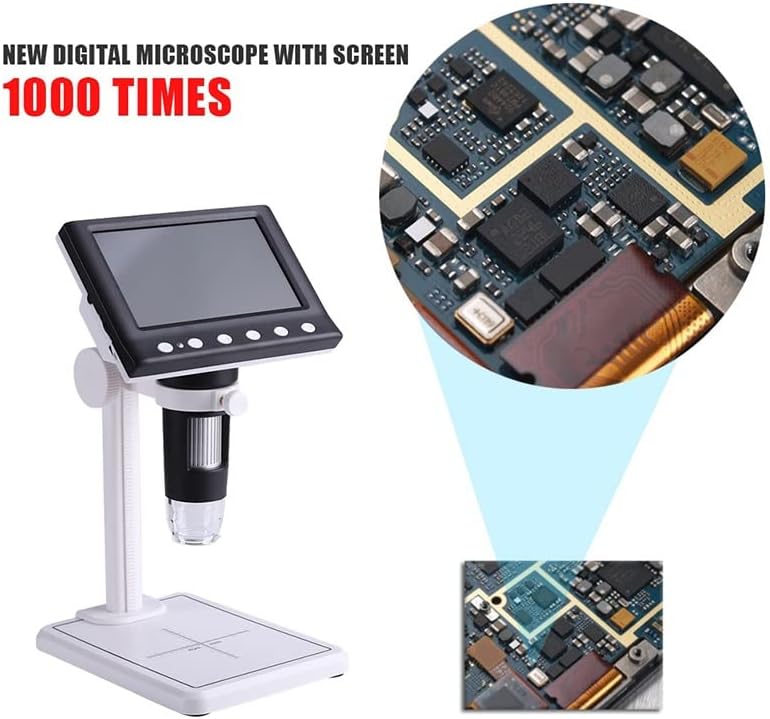 אביזרי מיקרוסקופ מיקרוסקופ דיגיטלי אלקטרוני 2MP 4.3 אינץ '1000X מעבדת כלים מגדלים מתכלים