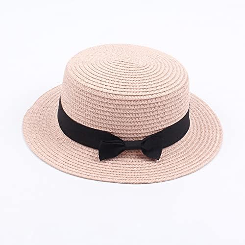ילדות קטנות קש שמש כובע קיץ חוף כובע מתקפל מגן תקליטונים תינוקות כובעי רחב שוליים עם כובע קשת לילדים