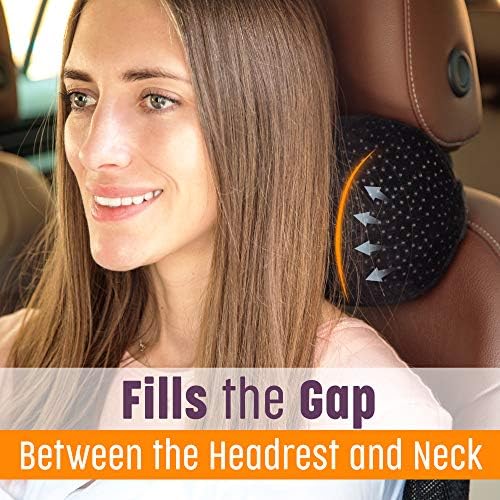 כרית צוואר מכונית Flexicomfort לנהיגה - כרית משענת ראש קצף זיכרון עם תיק נייד קל לנשיאה - כרית נסיעה רב -מטרה קומפקטית