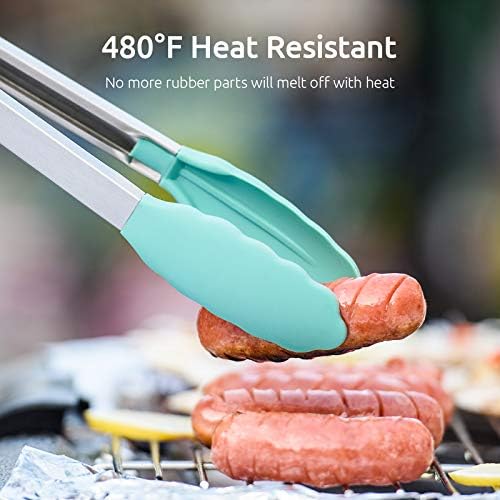 גבוהה עמיד בחום שאינו מקל מטבח בישול מלקחיים, ו 600 סף חום עמיד 9.8 אינץ בזווית מאפה סיליקון צולה מאפה מברשת