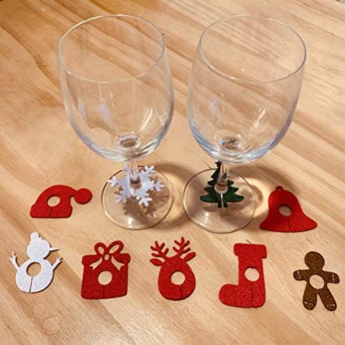 צעצוע 9 יחידות סט חג המולד יין זכוכית סמן יצירתי עיצוב שתיית כוס מזהה מסיבת כוס סימן פסטיבל דקורס חג המולד