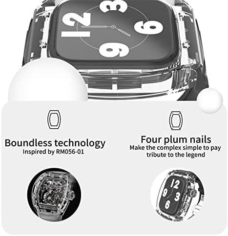 תיק להקות תואם לסדרת Apple Watch 8/7 45 ממ עם מארז רצועת סיליקון