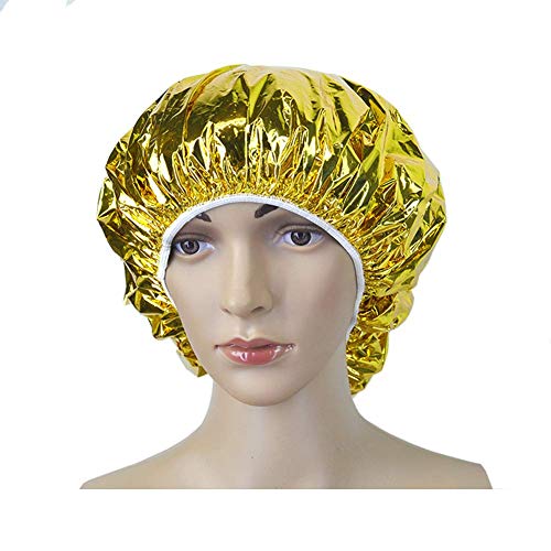 10 יחידות כובעי שיער נייר אלומיניום חד פעמי, מכסה מקלחת חום טבעי של פח, כובע מקלחת חום טבעי למיזוג עמוק, אטום אבק אבק