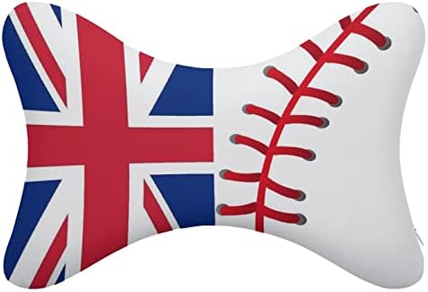 דגל אנגליה דגל מכונית בייסבול כרית צוואר של 2 כריות משענת ראש אוטומטית בצורת עצם