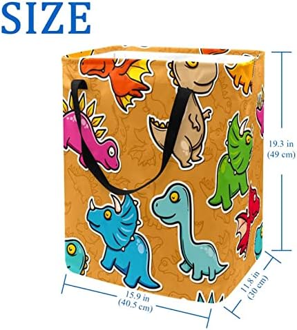 סל כביסה מתקפל בהדפס דינוזאור חיה, סלי כביסה עמידים למים 60 ליטר אחסון צעצועי כביסה לחדר שינה בחדר האמבטיה במעונות