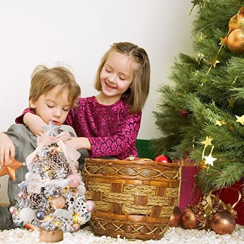 MEVIDA מלא מלאכותי עץ חג מולד עם אורות, עץ חג המולד של 18 אינץ