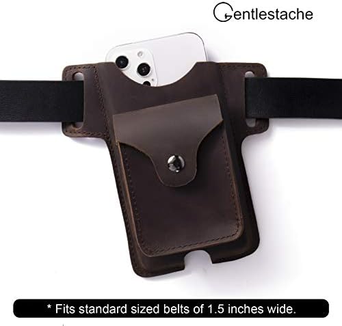 נרתיק טלפונים סלולרי של Gentlestache Leather לחגורה, עור מארז טלפוני, מחזיק טלפון סלולרי חגורה, כיס טלפון עור, נדן טלפון