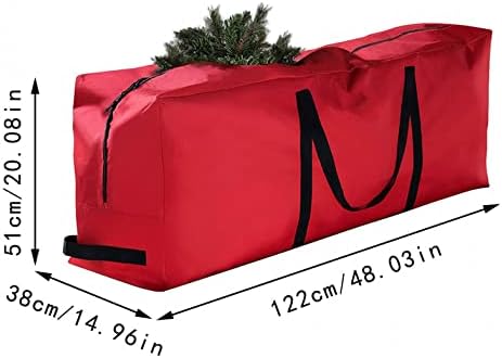 חג המולד קישוט תיבת אחסון, עבור עמיד ברזנט חומר עמיד מחוזק ידיות & מגבר; כפול רוכסן קישוט אביזרי זר אחסון בגדי אחסון