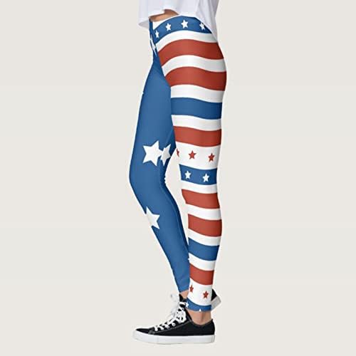 נשים של חלקה אימון חותלות כוכב פס הדפסת למתוח יוגה מכנסיים גבוהה מותן הרם באט ספורט כושר ארוך מכנסיים