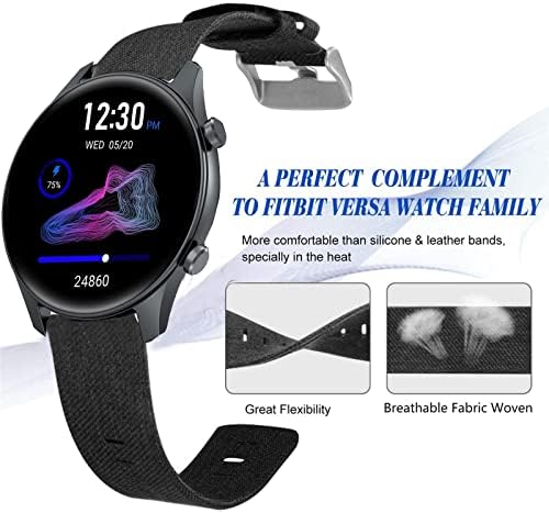 תואם ללהקה של TouchElex Venus Smartwatch, רצועת אביזר ארוג ניילון ארוג נשימה תואמת רצועת אביזר לגע
