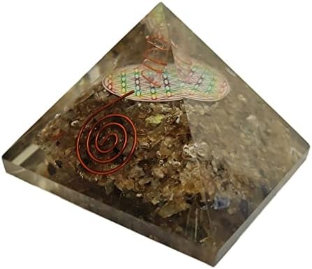 Sharvgun Pyramid Pyramid Labradorite פרח חיים פרח חיים אורגון פירמידה הגנה על אנרגיה שלילית 65-70 ממ, אטרא פירמידה