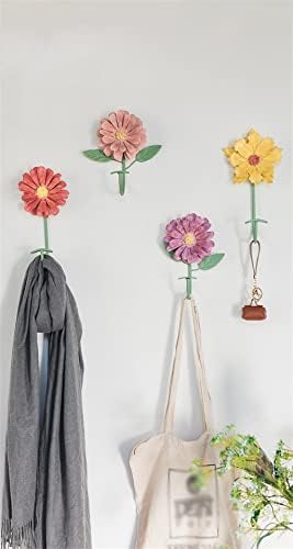 DFHH חיבור בגדים וו קיר מתכת קיר תלוי יצירתי חדר חדר חמוד פרח רטרו אידילי (צבע: כתום, גודל