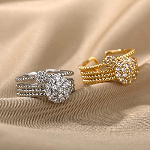 ויאלמה זירקון מעגל פתוח טבעות לנשים קריסטל זהב אצבע קסם מתכוונן טבעת חתונה ולנטיין תכשיטים-89973