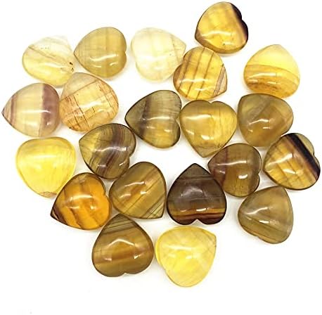 Ertiujg husong312 4 חלקים צהוב טבעי אהבה לב לב גביש גביש גוף אבן חן תכשיטים מינרלים אבנים טבעיות ומינרלים קריסטל