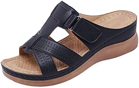 סנדלים לנשים קיץ חלול החליק על פלטפורמה נעליים רומיות נוחות תמיכה