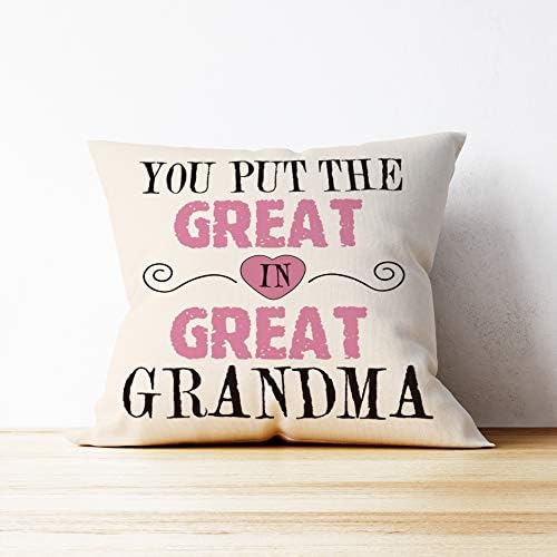 אתה שם את הגדול בסבתא הגדולה לזרוק כרית, מתנה לסבתא הגדולה, יום ההולדת הטובה ביותר לסבתא שלך, לסבתא או אפילו לאמא שלך, כיסוי