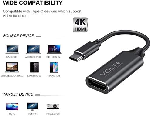 עבודות מאת Volt Plus Tech HDMI 4K USB-C ערכת תואם למתאם מקצועי של Honor X30I עם פלט דיגיטלי מלא 2160p, 60 הרץ!