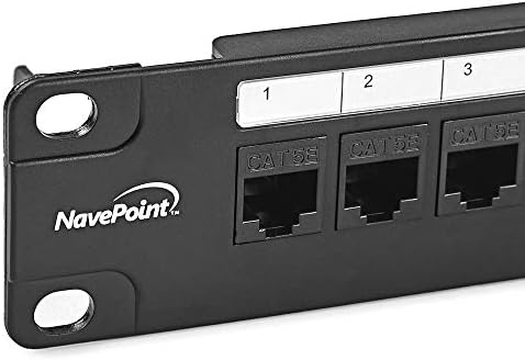 NavePoint 24-Port Cat6 UTP תיקון לוח 1U עם אבני מפתח, שחור