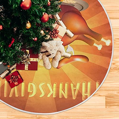 חגיגת חג ההודיה טורקיה חצאית עץ חג המולד 36 אינץ '/48 אינץ' תפאורה ביתית לחצאית עץ חג המולד מחצלת קישוטי עץ