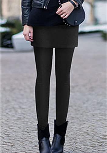ימינג נשים פליס מרופדות חותלות חצאיות עם מותן גבוה בקרת בטן מכנסי יוגה רזיה תרמית מכנסיים מחוברים חצאיות