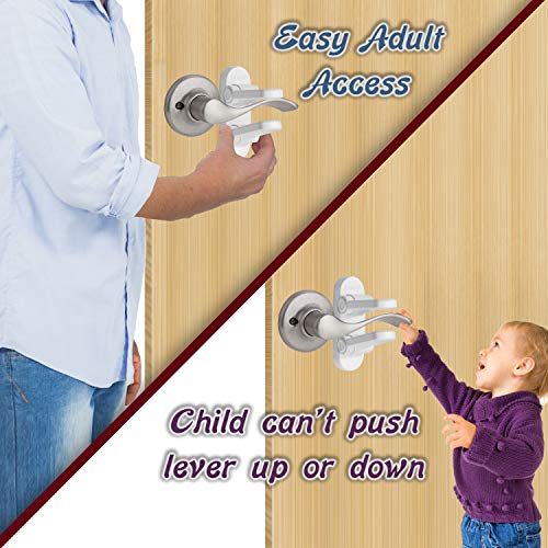 מנעול בטיחות לתינוקות חדש ומשופר למנעול בטיחות לתינוקות - מנע לילדים קטנים לפתוח דלתות עם מנעול ידית דלת הוכחת ילדים