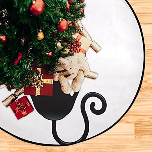 xigua Cat Paw Print Christmas Tree Mat Waterproof Tree Stand Mat Absorbent Tree Stand Tray Mat for Floor Protection