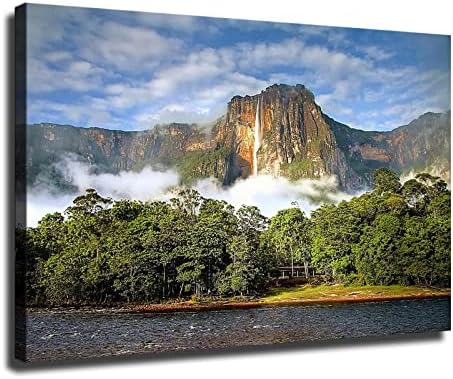אנג'ל פולס, הפארק הלאומי קנאמה, קיר קיר קיר וונצואלה קיר שמן ציור שמן פוסטר מודרני ניתן לעצב ישירות את חדר