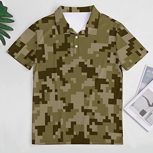 חולצת פולו של גברים צבאיים של גברים צבאיים שרוול קצר
