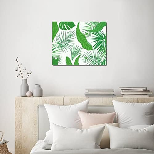 קיר קיר קיר מעורר השראה עץ דקל טרופי עלים ירוקים עלים חווה ציור יצירות אמנות לסלון חדר שינה קישוט אמבטיה 20x16in