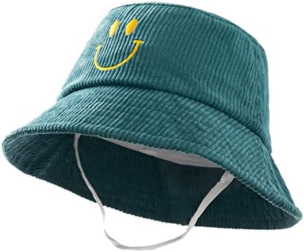 ילדים סמיילי פנים דלי קורדרוי כובע פעוט כובע שמש הגנה על השמש רחבה שוליים כובע משחק חיצוני כובע מתכוונן לכובע 3-10Y