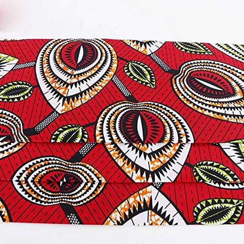הלדת אפריקאי שעוות הדפסת בד אדום רקע כותנה מטרייל למסיבה שמלה