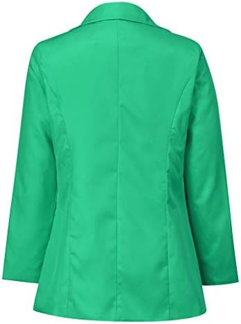 ארוך שרוול עבודה בלייזר לנשים עסקים פתוח קדמי קרדיגן מעיל מוצק צבע מזדמן מעיל משרד חליפה עם כיס