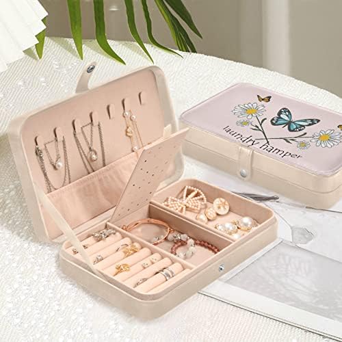 innewgogo פרפר דייזי אביב קופסא תכשיטים קטנים מארגן תכשיטי עור PU מנות מנות למכירת תכשיטים