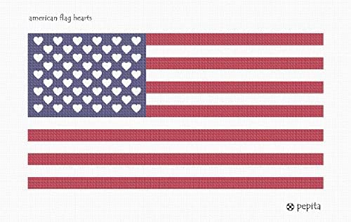 ערכת מחט פפיטה: לבבות דגל אמריקאי, 16 איקס 8
