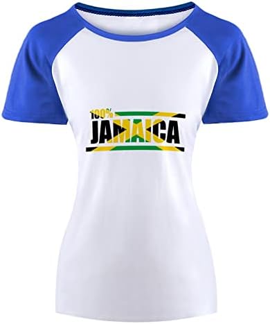 גאווה ג'מייקה לנשים שרוול קצר חולצת טריקו בייסבול גרפי גרפי רגלן קיץ עליון כותנה