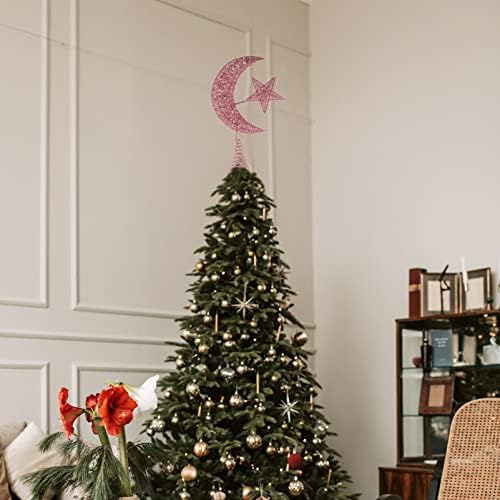 עיצוב חתונה ABAODAM 3D עץ חג המולד טופר נצנצים עץ כוכב טופר מואר כוכב חג המולד מדליק עץ חג המולד כוכבי חג המולד שולחן חג